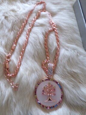 Beautiful TREE of LIFE Necklace Multi Color Austrian Crystal New